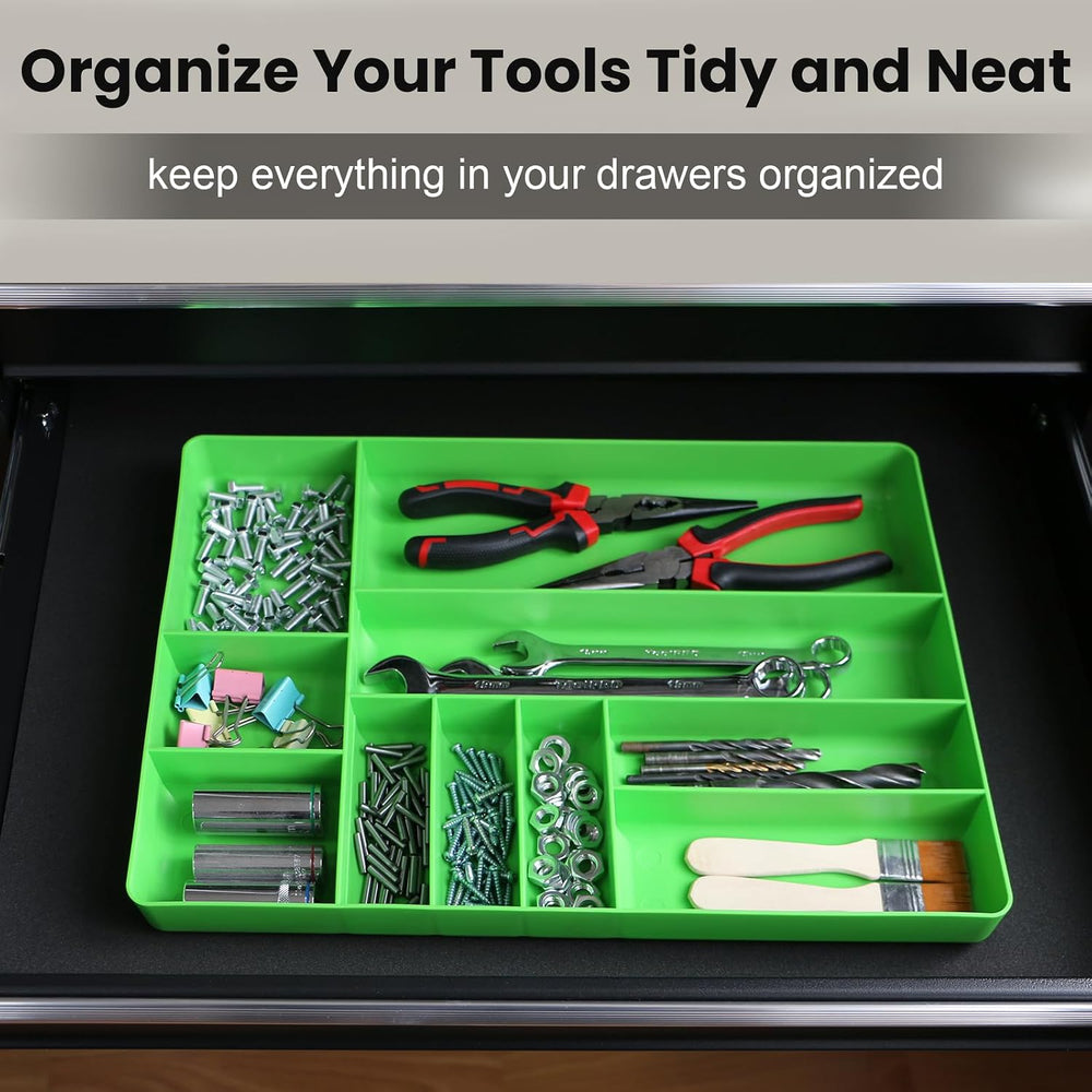 10-Compartments Tool Box Organizer Tray (2, Green)
