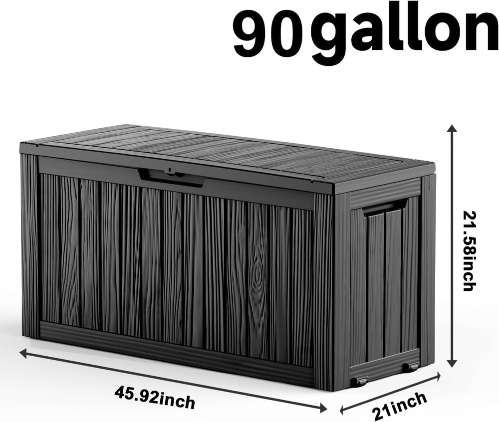 EasyUp 90 Gal Waterproof Outdoor Storage Box UV Resistant Deck Box