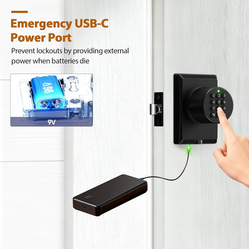 Keyless Entry Door Knob Smart Keypad Door Lock with Code Zinc Alloy