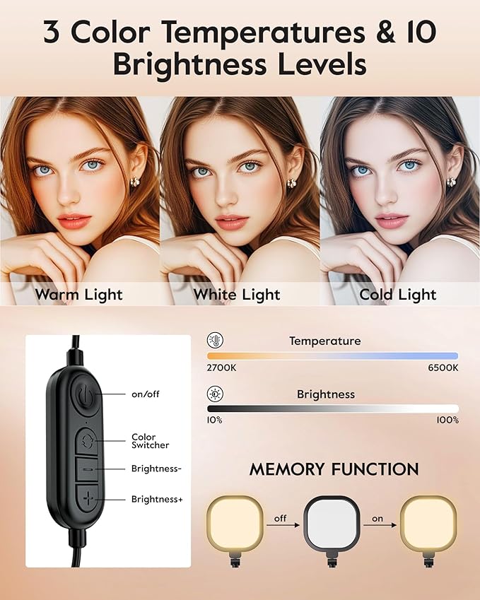 Video Conference Lighting for Zoom Meeting, Ring Light for Desk