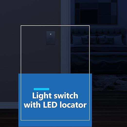 LIDER Minimalist Design Matte Finish Lighted Decorator Switch, Frameless Padd...