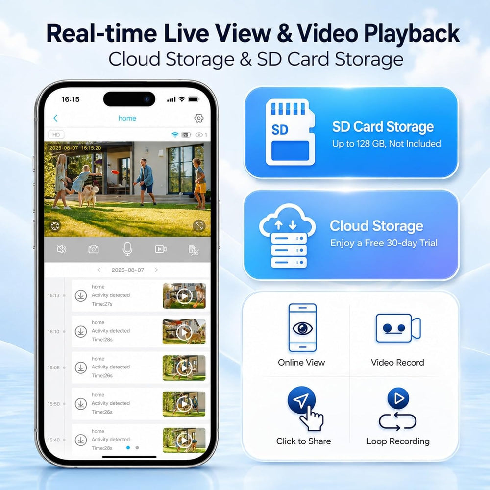 Add One on Solar Security Camera System, 2K Video
