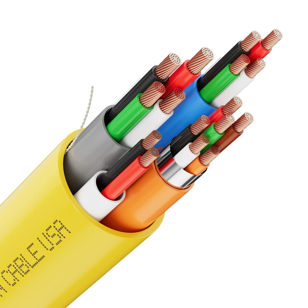 Syston Access Control Composite Cable, Plenum-Rated/CL3P/CMP, Yellow, 500FT