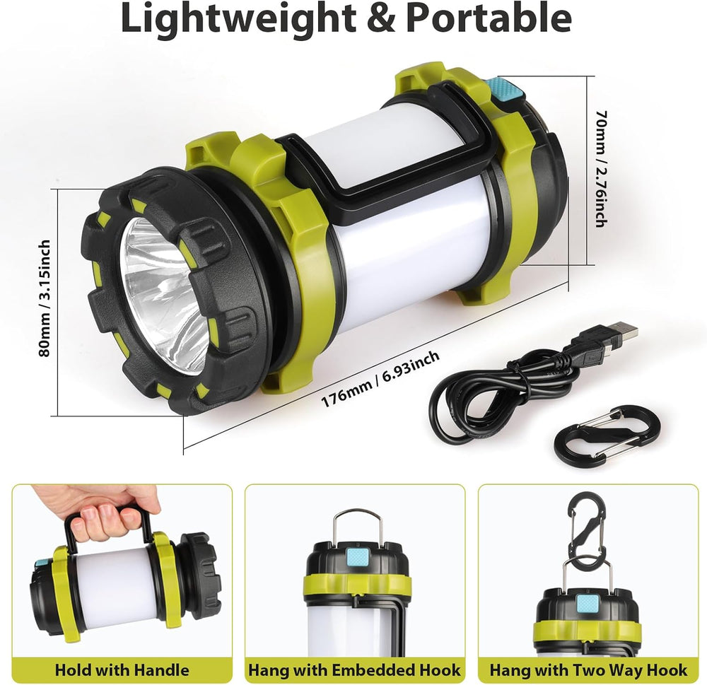 3 Pack Camping Lantern, Outdoor LED Camping Light, Rechargeable Flashlights