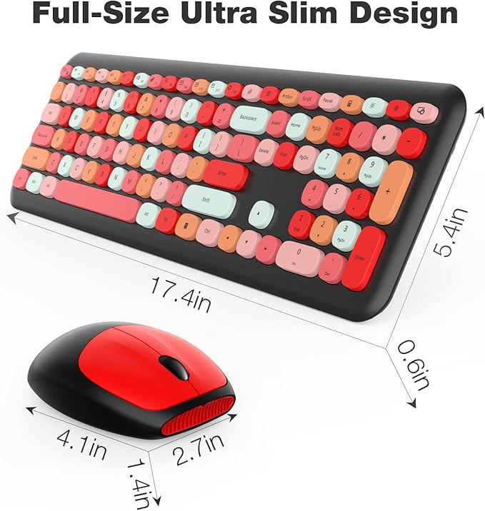 MOFII Wireless Keyboard and Mouse Combo Silent, Slim Compact 2.4G USB Full Size