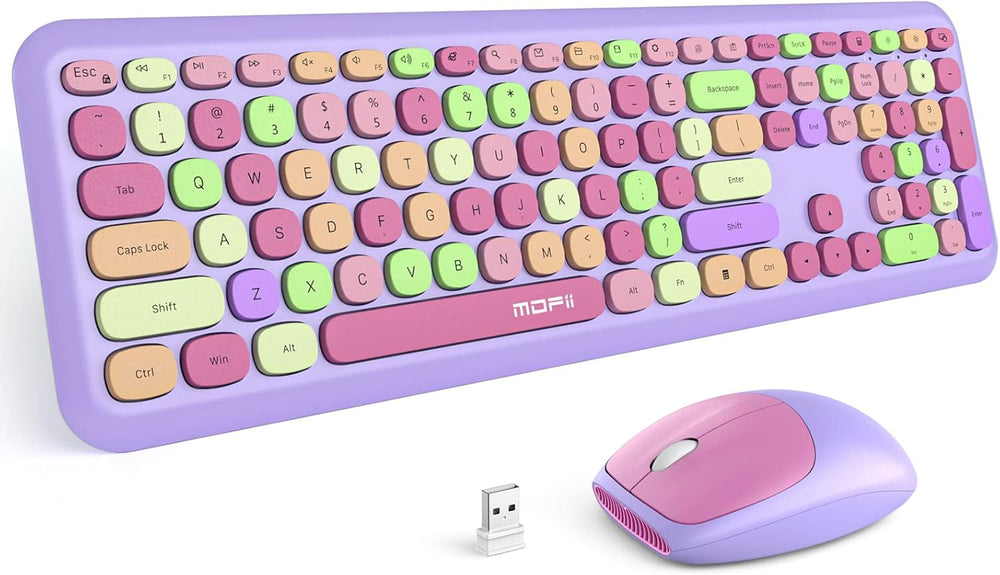 MOFII Wireless Keyboard and Mouse Combo, 2.4G Silent Cordless Slim Full Size