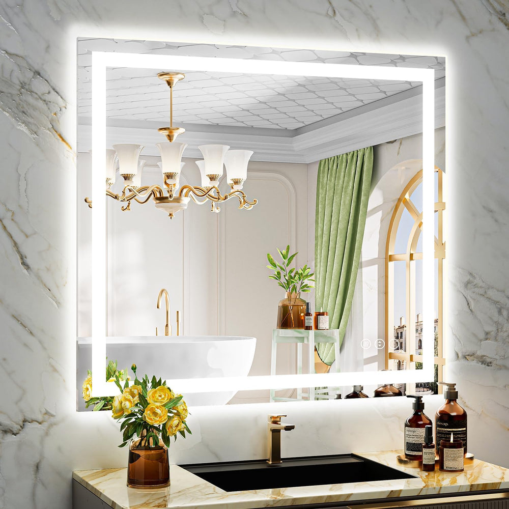 YEELAIT 40x36 Inch LED Bathroom Mirror