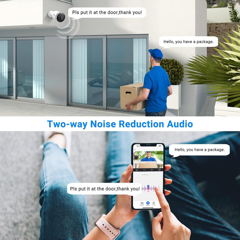 VIKYLIN 8MP PoE IP Security Bullet Camera Outdoor with 98ft IR Night Vision