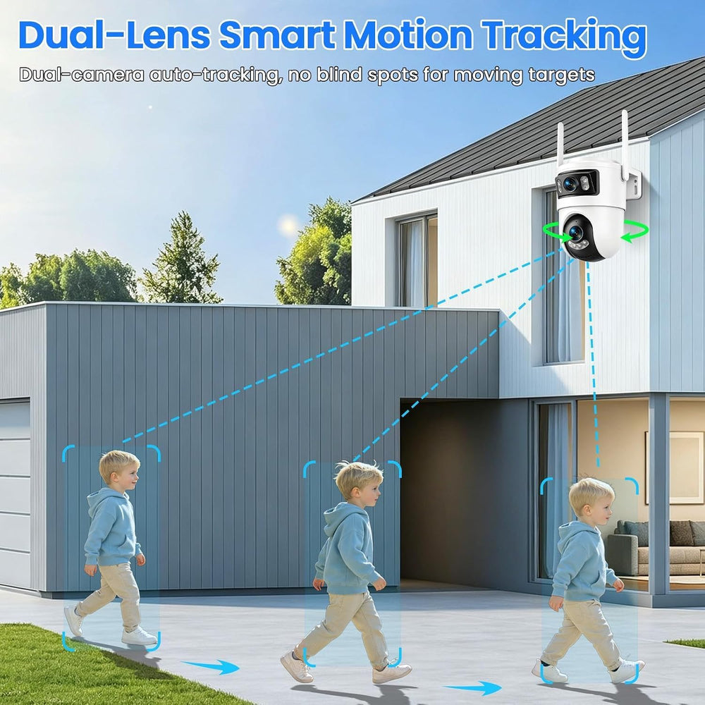 Dual-Lens Security Camera Wireless Outdoor 6MP HD WiFi Connection