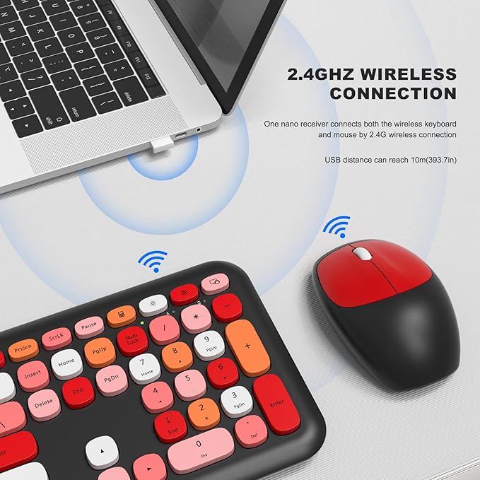 MOFII Wireless Keyboard and Mouse Combo Silent, Slim Compact 2.4G USB Full Size