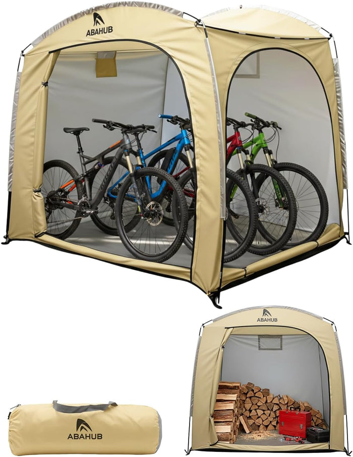 Abahub Portable Bike Storage Shed Tent with Rain Cover for 3/4 Bicycle