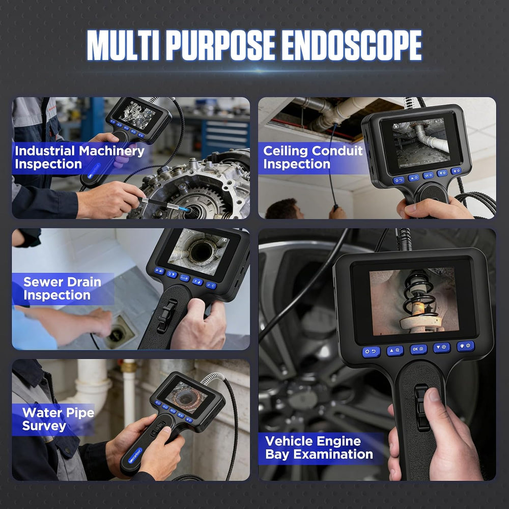 MRCARTOOL 220°Articulating Borescope, 5.0ft Cable 0.24in Slim Probe