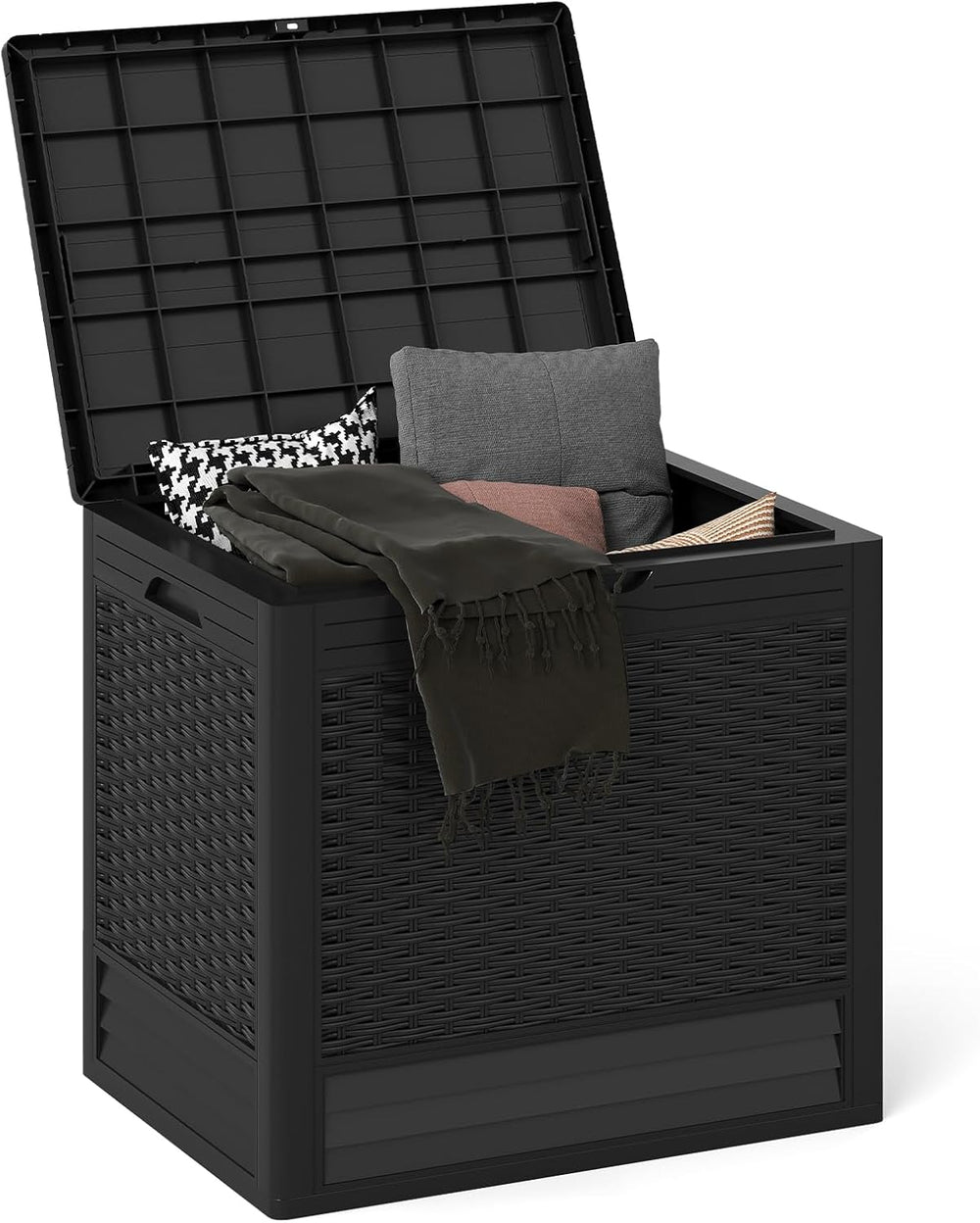 Tangkula 25 Gallon Waterproof Outdoor Storage Box with Lockable Lid