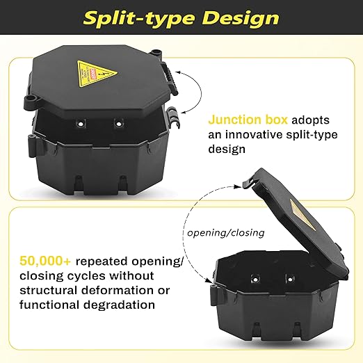 MIARALA Black Open Splice Junction Box, Splice Box Wire Electrical Junction B...