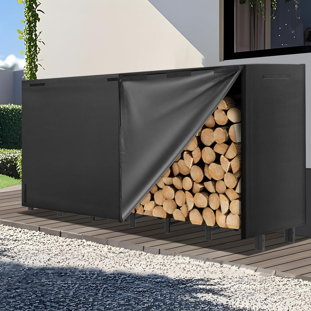 Kendane 8FT Firewood Rack Outdoor with Cover