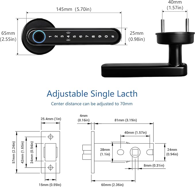 Smart Lock Fingerprint Door Lock, CATCHFACE TTLock Smart Lock Smart Door Handle