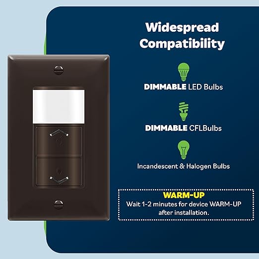 TOPGREENER Motion Sensor Light Switch Dimmer, Electronic Dimmer