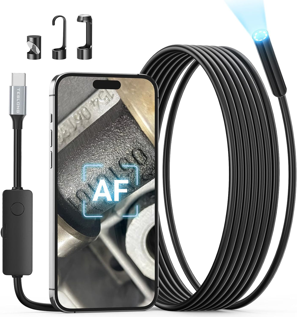 Teslong 2.0MP USB-C Auto Focus Borescope for Plumbing & Wall Inspections