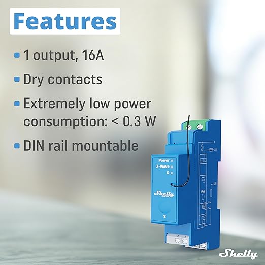 Shelly Wave Pro 1 US LR | Z-Wave Long Range Smart Relay Switch