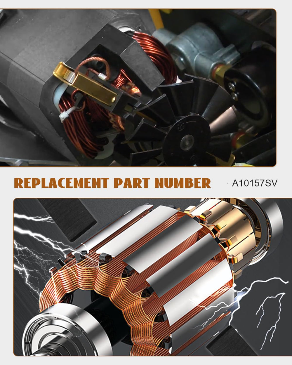 D55168 Carbon Motor Brushes A10157SV Fit for Air Compressor