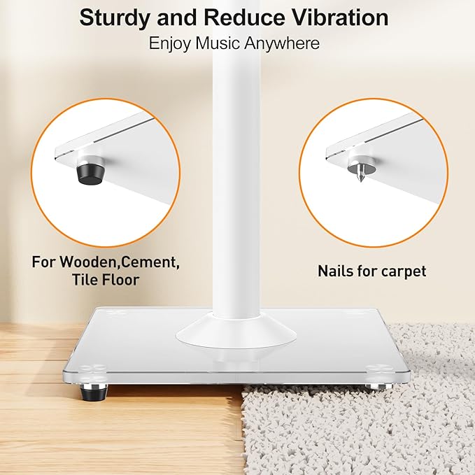 ELIVED Universal Speaker Stands Height Adjustable 28"-37.4", Booksh...