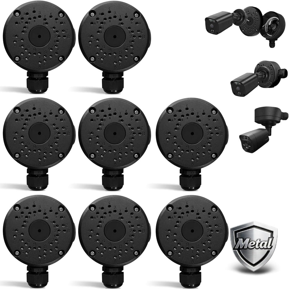 Metal Aluminum Security Camera Junction Box Mount Bracket Waterproof, 8Pack