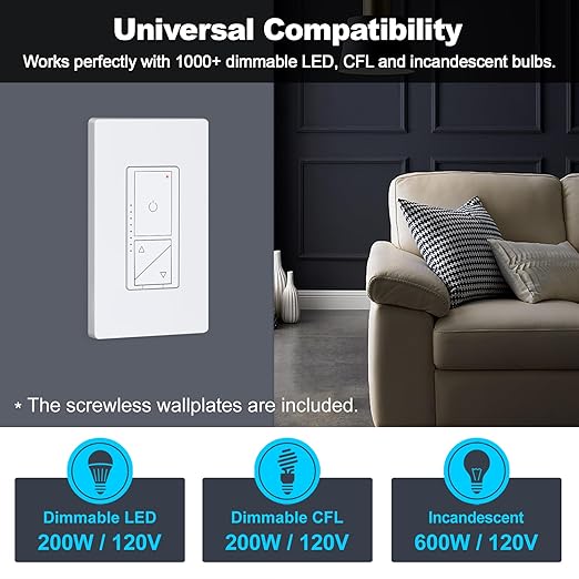 BESTTEN 10 Pack Super Slim Digital Dimmer