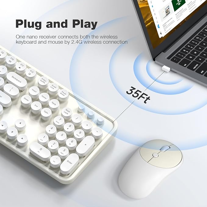 MOFII Wireless Keyboard and Mouse Combo, Computer Full Size 2.4G Plug and Play