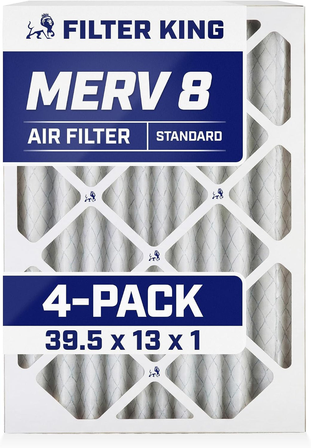 Filter King 39.5x13x1 Air Filter | 4-PACK | MERV 8 HVAC Pleated A/C Furnace