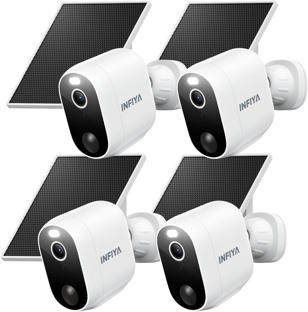 INFIYA Security Cameras Wireless Outdoor, Solar & Battery Powered, 4Pack