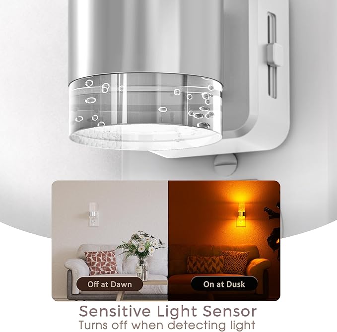 Briignite Night Light, 2 Pack Dimmable Night Lights Plug into Wall, LED Night