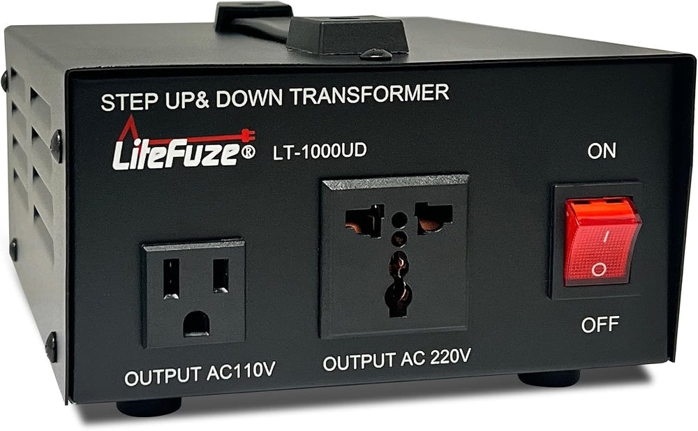LiteFuze 1000 Watt Voltage Converter Transformer Step Up/Down - 110v to 220v /