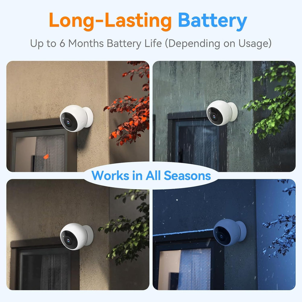 Magnetic Security Camera with Auto Night Vision: 2K Crystal Clear Picture