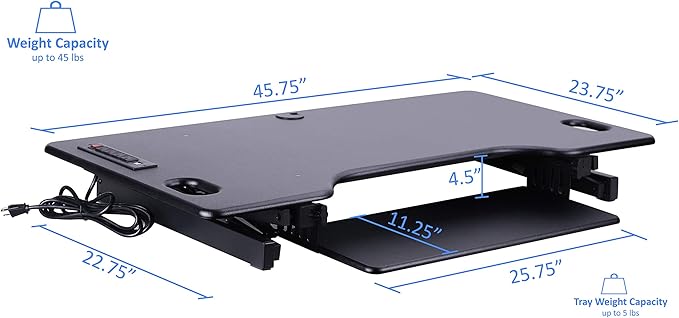 Rocelco 46" Height Adjustable Standing Desk Converter