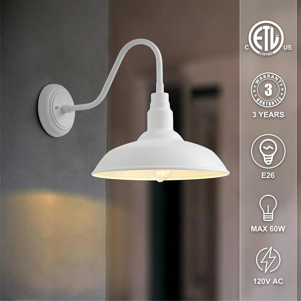 10" Outdoor Barn Lights for Farmhouse, Gooseneck Outdoor Light in Matte ...
