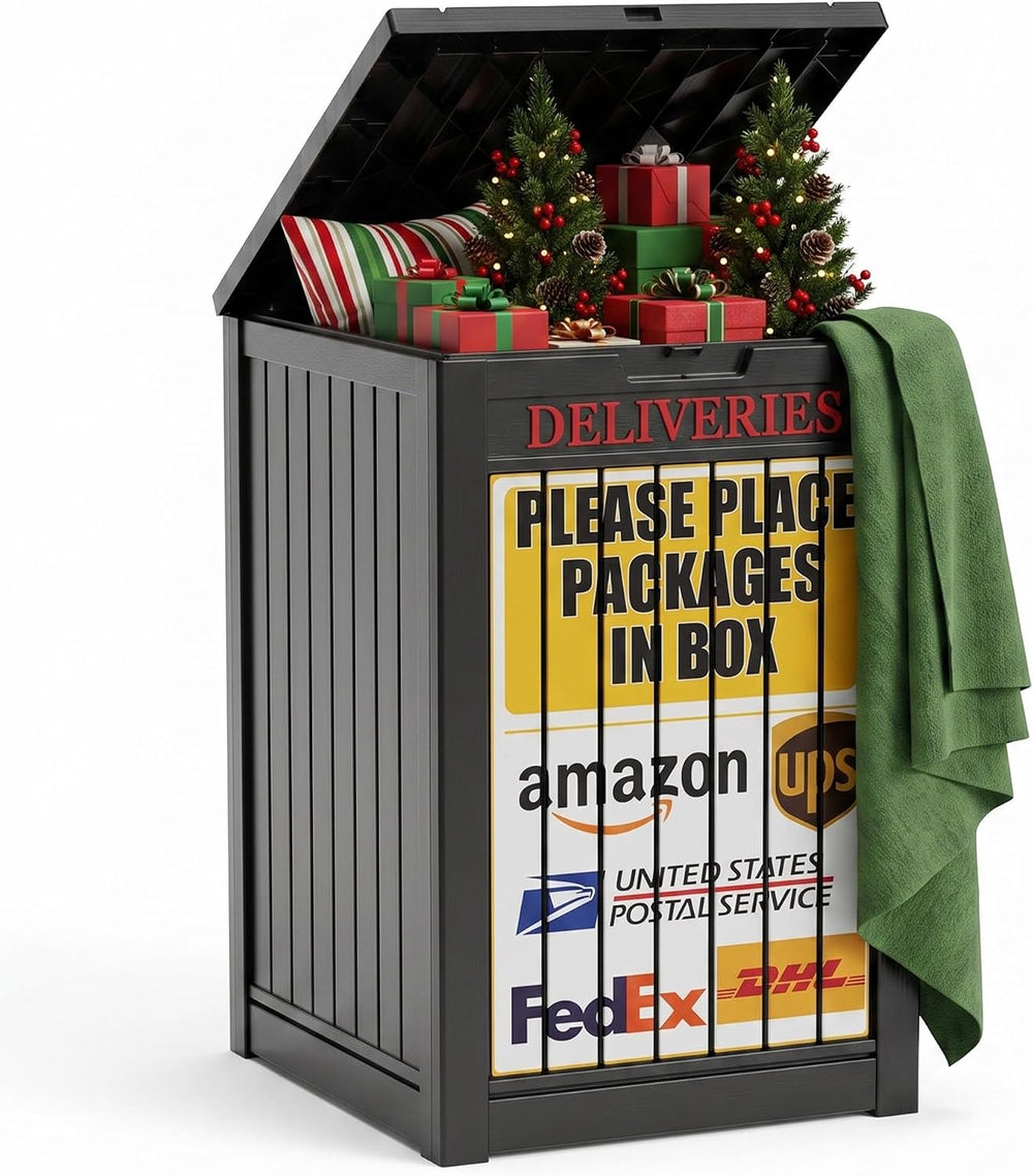Package Delivery Boxes for Outside, 90 Gallon Outdoor Storage Box