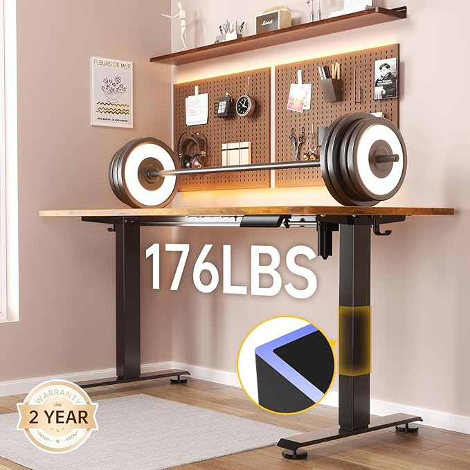 Veken 47.2" Standing Desk, Adjustable Height Office Desk