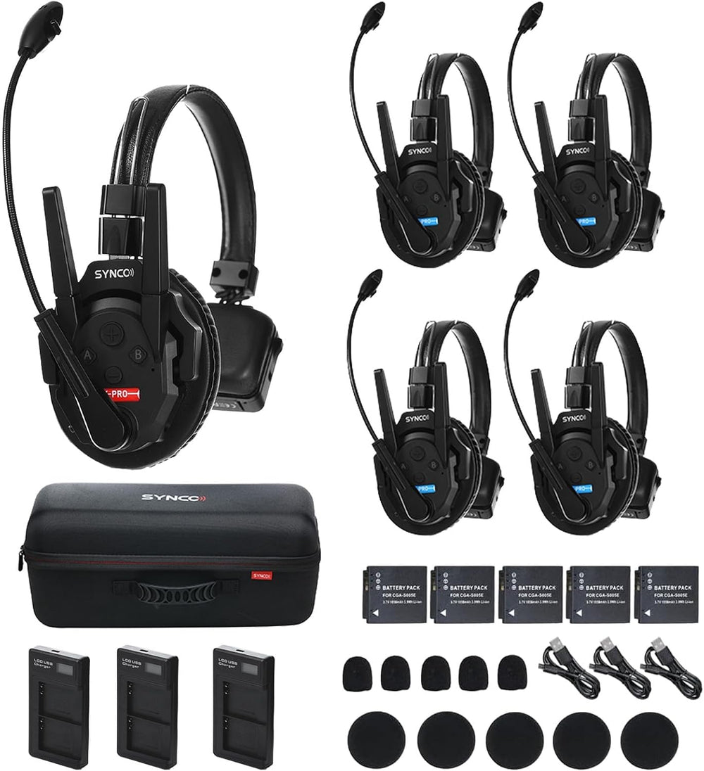 SYNCO XTalk Pro5 XPro X5 2.4GHz Wireless Headset Communication System Random ...