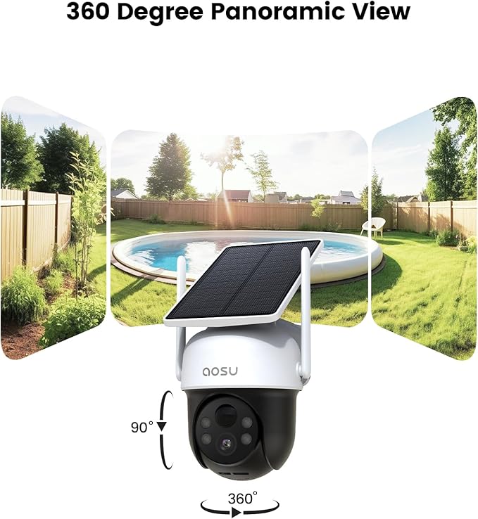 AOSU Solar Camera Security Outdoor