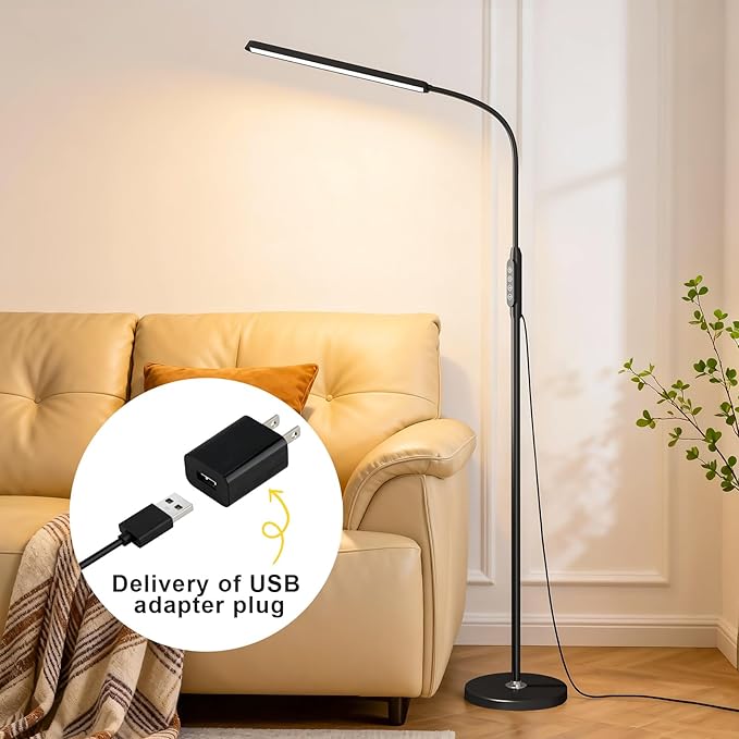 dujunlinghang Bright LED Eye-Protecting Reading Floor Lamps Touch and Remote