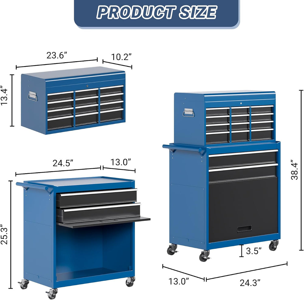 AirWire 8-Drawer Tool Chest, Rolling Tool Storage Cabinet with Enhanced Packa...