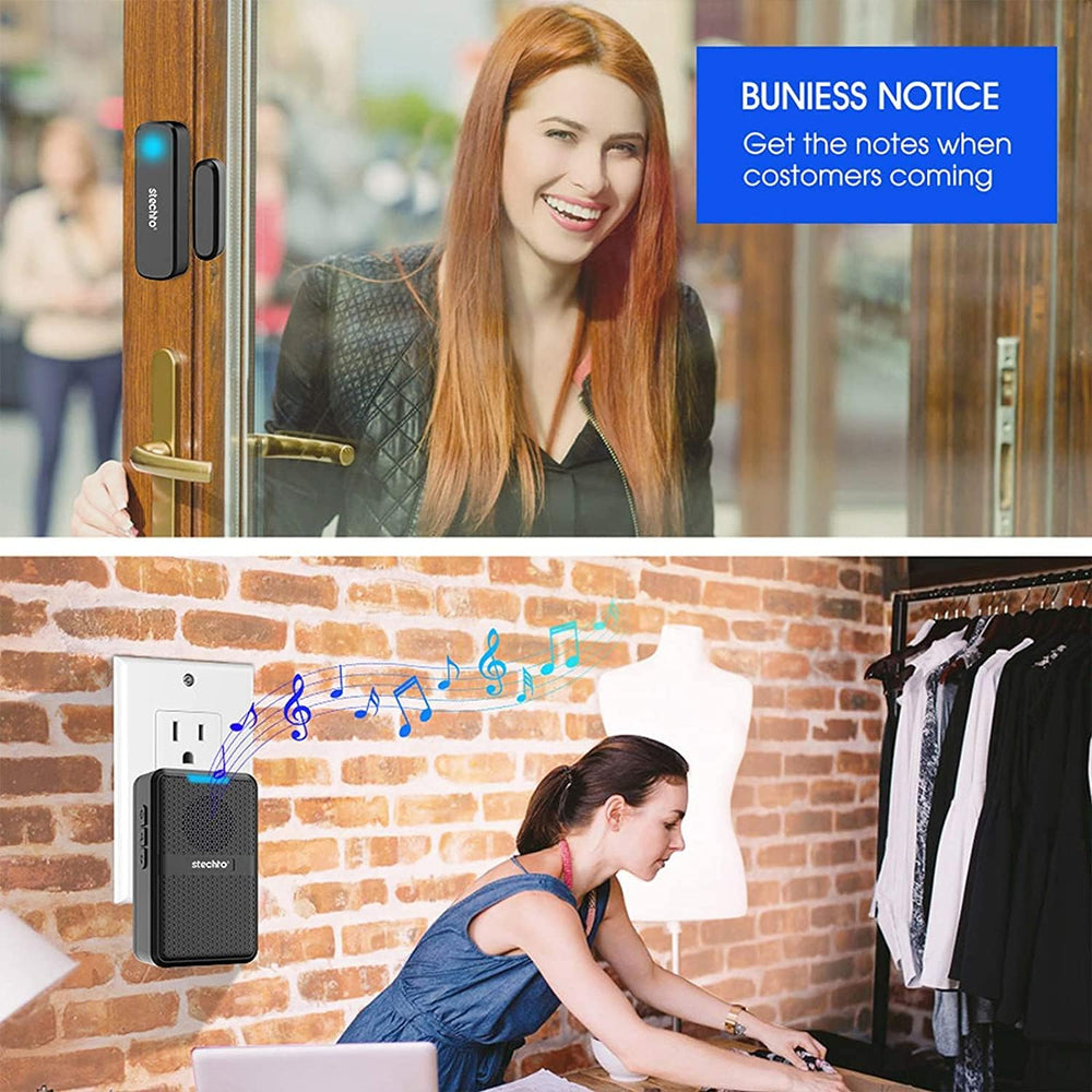 Stechro Door Chime, Wireless Door Open Contact Sensor Alarm