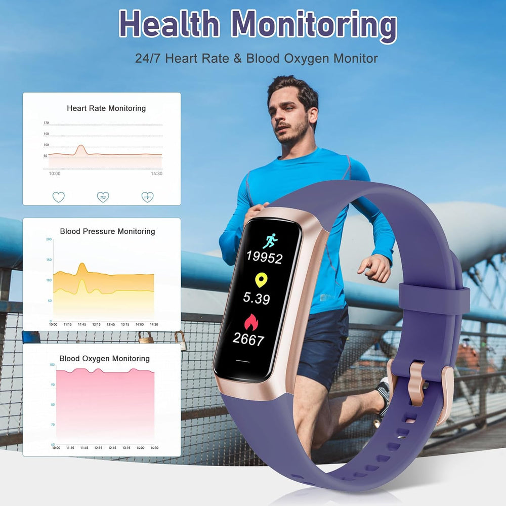 Zeacool Fitness Tracker with 24/7 Heart Rate, Blood Oxygen Blood Pressure Sle...