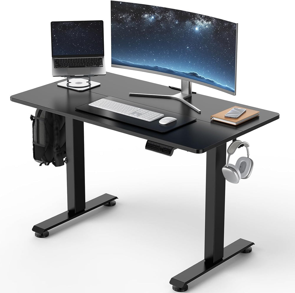 Veken 39.4" Small Electric Standing Desk, Adjustable Height Office Desk