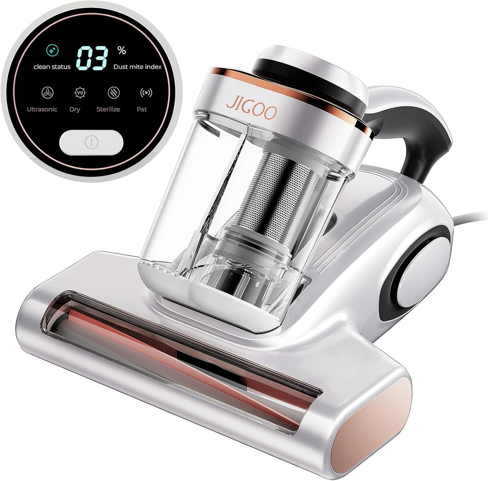 JIGOO Bed Vacuum Cleaner with Dust Sensor, Mattress Vacuum Cleaner with UV &