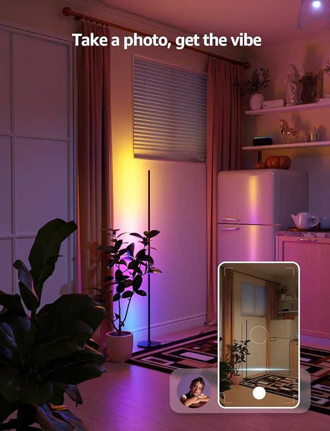 Lepro OE1 AI Corner Floor Lamp, Smart RGBICW LED Corner Lamp