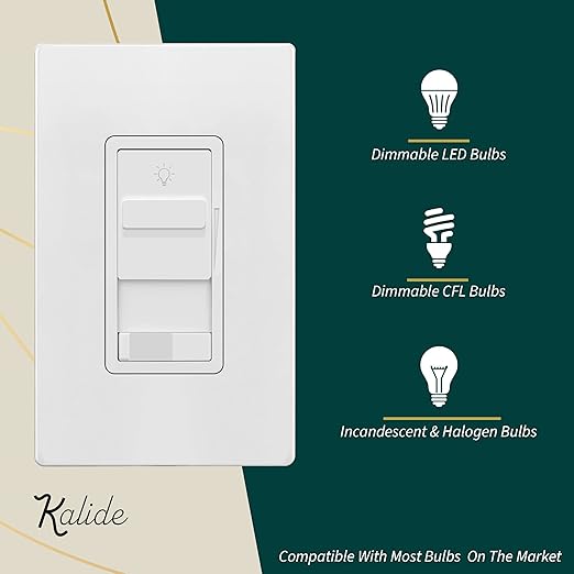 TOPGREENER Dimmer Light Switch for 200W Dimmable LED/CFL Lights, Single (10 P...