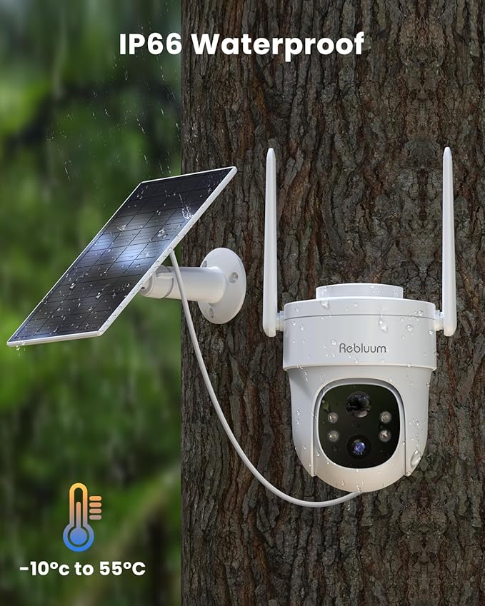Rebluum Security Camera Outdoor Wireless, 3K/5MP Solar Camera Outdoor Wireless