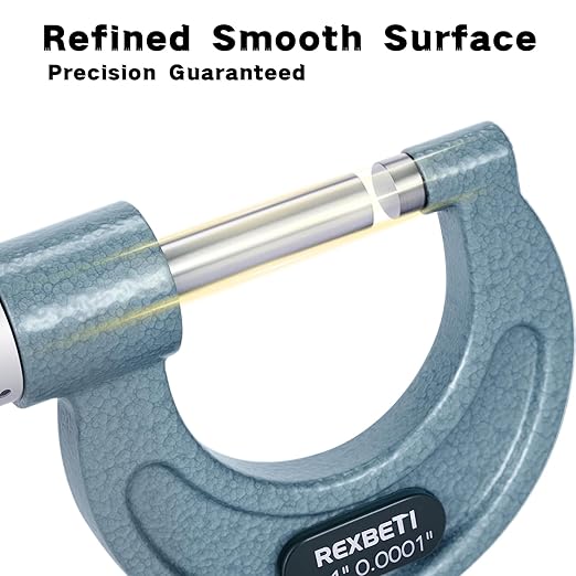 REXBETI 4Pcs Outside Micrometer Set, 0-4" Machinist Micrometer, Ultra-Pr...