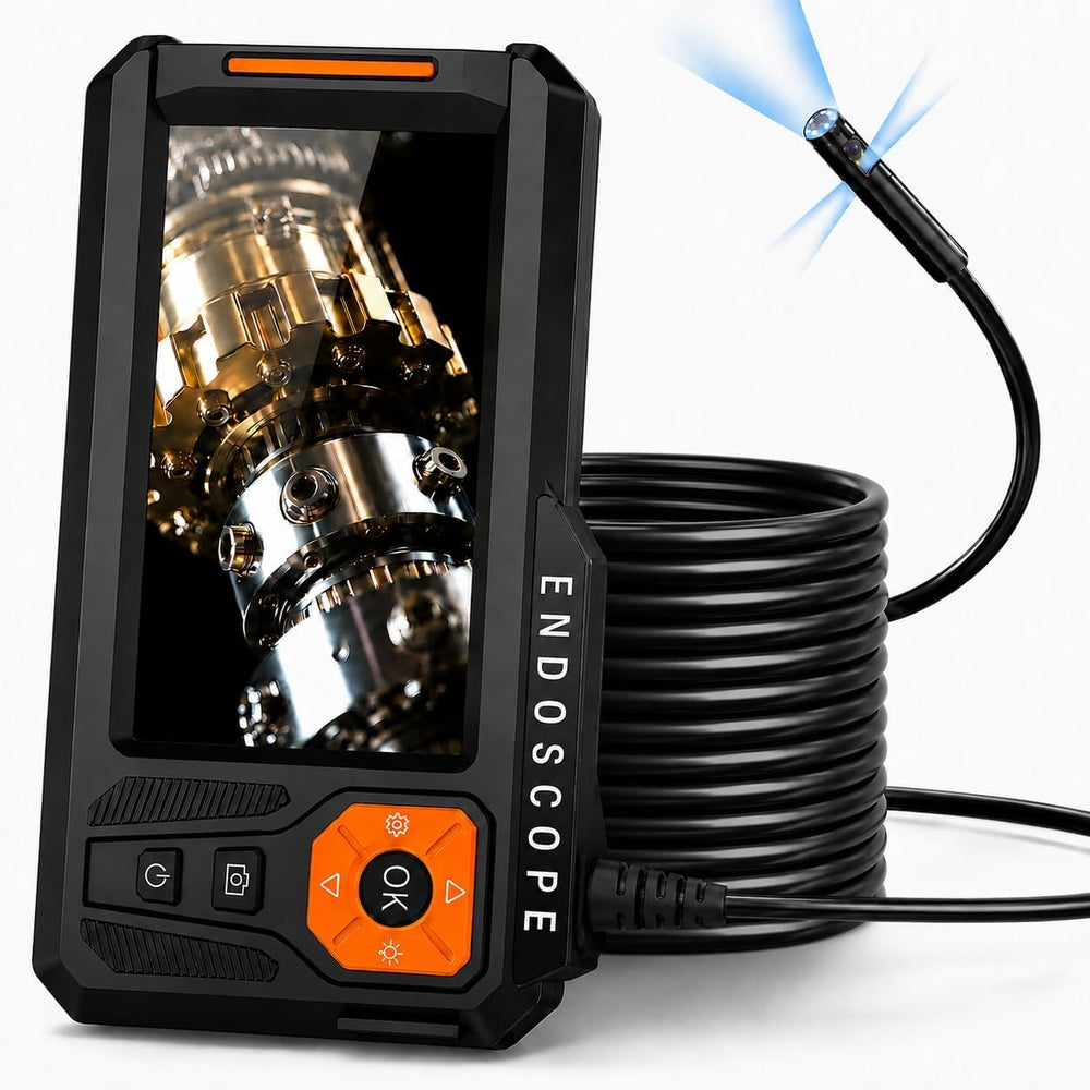 Triple Lens 5" IPS Borescope Inspection Camera, Ginocaco 1080P Digital V...